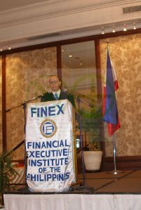 Dr. Atty. Noel G. Ramiscal lecturing before the FINEX officers and members