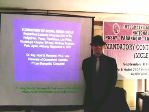 Dr. Atty. Noel G. Ramiscal's MCLE Lectures for IBP PPLM