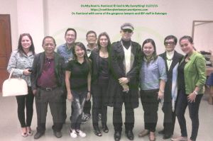 Dr. Atty. Noel G. Ramiscal with gorgeous IBP Batangas lawyers and staff, Nov. 27, 2015