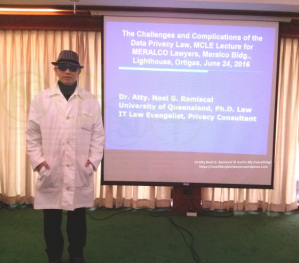 Dr. Atty. Ramiscal on his MCLE Lecture on Data Privacy Law for the MERALCO lawyers
