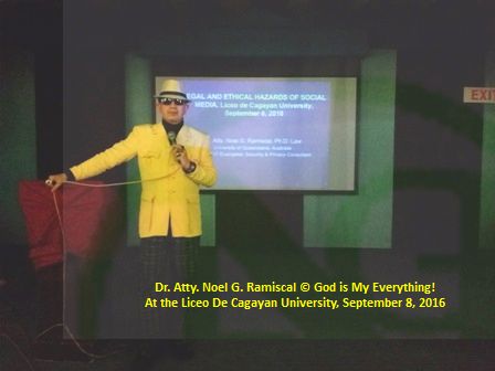 Dr. Atty. Noel G. Ramiscal at the Liceo de Cagayan University, September 8, 2016