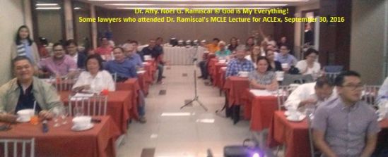 Some lawyers who attended ACLEx MCLE lecture of Dr. Ramiscal, 9-30-2016